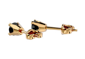 1/10 Carat Black Diamond Stud Earrings In Yellow Gold (0.2 G) By SuperJeweler