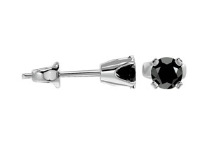1/4 Carat Black Diamond Stud Earrings In White Gold By SuperJeweler
