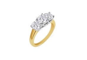 1/4 Carat Three Diamond Engagement Ring In 14k Yellow Gold (I-J, I1-I2) By SuperJeweler
