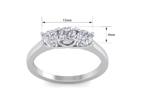 1 Carat Three Diamond Ring In White Gold (3.30 G) (G-H Color,  Clarity Enhanced) By SuperJeweler