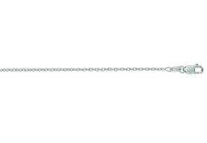 Round Cable Chain Necklace 14k White Gold 18 Inches By Royal Chain
