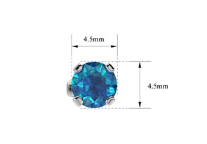 Nearly 1 Carat Blue Diamond Stud Earrings In 14K White Gold By SuperJeweler