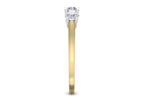 1 Carat Three Diamond Ring In Yellow Gold (3.30 G) (G-H Color,  Clarity Enhanced) By SuperJeweler