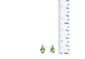 1 Carat Pear Peridot & Diamond Earrings In 14k White Gold (0.7 G), J/K By SuperJeweler