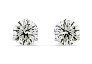 1 Carat Diamond Stud Earrings In Martini Setting, 14K White Gold (1 Gram) (I-J, I2 Clarity Enhanced) By SuperJeweler