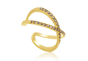 Yellow Gold Marcasite X Ring By SuperJeweler