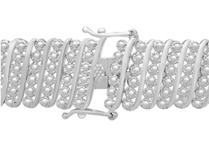 2 Carat Six Row Diamond Bracelet, Platinum Overlay, 7 Inches, J/K By SuperJeweler