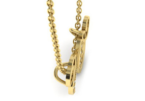 Letter W Diamond Initial Necklace In Yellow Gold (2.2 G) W/ 6 Diamonds, I/J, 18 Inch Chain By SuperJeweler