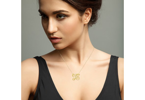 Letter X Diamond Initial Necklace In Yellow Gold (2.2 G) W/ 6 Diamonds, I/J, 18 Inch Chain By SuperJeweler