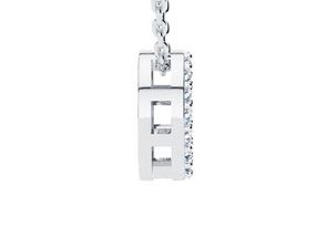 Letter Q Diamond Initial Necklace In 14K White Gold (2.4 G) W/ 13 Diamonds, H/I, 18 Inch Chain By SuperJeweler