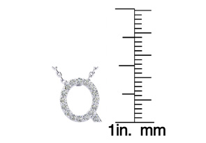 Letter Q Diamond Initial Necklace In 14K White Gold (2.4 G) W/ 13 Diamonds, H/I, 18 Inch Chain By SuperJeweler