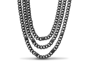 Triple Strand Gunmetal Necklace By Passiana