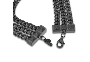 Triple Strand Gunmetal Necklace By Passiana