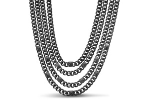 Quadruple Strand Gunmetal Necklace By Passiana