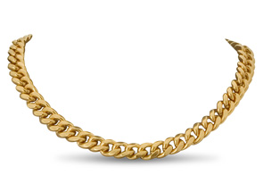 Gold Classic Link Necklace, 16 Inch Chain By Passiana