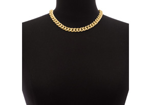 Gold Classic Link Necklace, 16 Inch Chain By Passiana