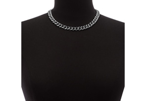 Gunmetal Standard Link Necklace By Passiana