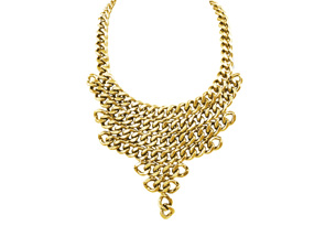 Gold V Shaped Chain Necklace Bib By Passiana
