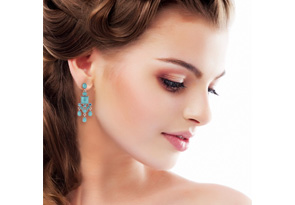 Passiana Chandelier Crystal Earrings, Turq