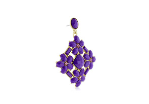 Passiana Statement Crystal Earrings, Purple