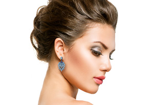 Passiana Cascading Crystal Earrings, Blue