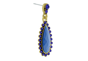 Drop Crystal Earrings, Blue By Passiana