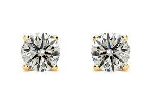 1/2 Carat Diamond Stud Earrings & Necklace Set In 14k Yellow Gold, J/K By SuperJeweler