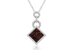 1/4 Carat Chocolate Bar Champagne & White Diamond Pave Necklace In Sterling Silver, 18 Inches, H/I By SuperJeweler