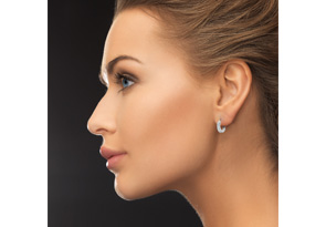1/4 Carat 4-Row Diamond Hoop Earrings, 1/2 Inch, J/K By SuperJeweler