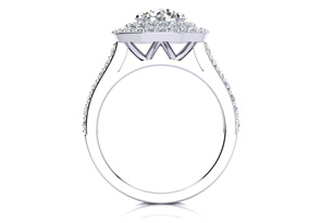 2.5 Carat Double Halo Round Diamond Engagement Ring In 14K White Gold (8.5 G) (I-J, I1-I2 Clarity Enhanced) By SuperJeweler