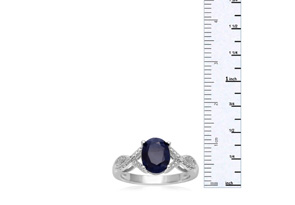 2 1/4 Carat Oval Shape Sapphire & Diamond Infinity Ring, J/K By SuperJeweler