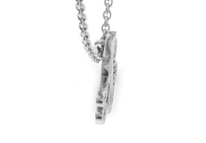 Letter J Diamond Initial Necklace In White Gold (2.2 G) W/ 6 Diamonds, I/J, 18 Inch Chain By SuperJeweler