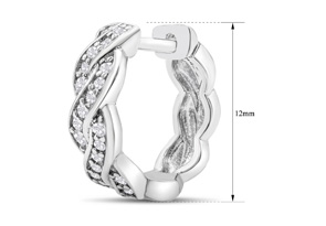1/4 Carat Diamond Swirl Hoop Earrings, 1/2 Inch, Hidden Snap Backs, J/K By SuperJeweler