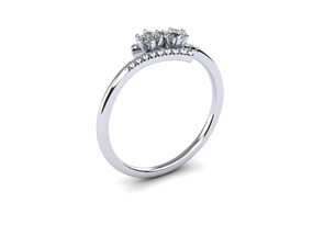 1/4 Carat Two Stone Diamond Ring In 14K White Gold (1.8 G) (I-J, I1-I2) By SuperJeweler