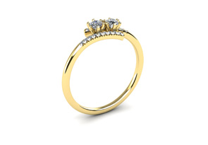 1/4 Carat Two Stone Diamond Ring In 14K Yellow Gold (1.8 G) (I-J, I1-I2) By SuperJeweler