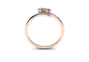 1/4 Carat Two Stone Diamond Ring In 14K Rose Gold (1.8 G) (I-J, I1-I2) By SuperJeweler