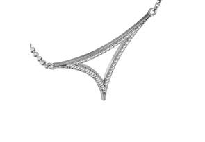 1/3 Carat Diamond Open Triangle Necklace, Sterling Silver, 18 Inches,  By Adoriana