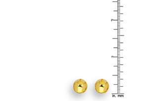 14K Yellow Gold Polish Finished 10mm Ball Stud Earrings W/ Friction Backs By SuperJeweler