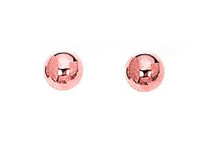 14K Rose Gold Polish Finished 4mm Ball Stud Earrings W/ Friction Backs By SuperJeweler