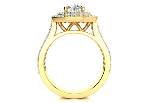 2 Carat Double Halo Round Diamond Engagement Ring In 14K Yellow Gold (6 G) (I-J, I1-I2 Clarity Enhanced) By SuperJeweler