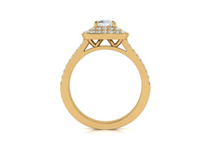 1.5 Carat Double Halo Cushion Cut Diamond Engagement Ring In 14K Yellow Gold (5.7 G) (I-J, I1-I2 Clarity Enhanced) By SuperJeweler