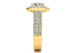2.5 Carat Double Halo Cushion Cut Diamond Engagement Ring In 14K Yellow Gold (8.5 G) (I-J, I1-I2 Clarity Enhanced) By SuperJeweler