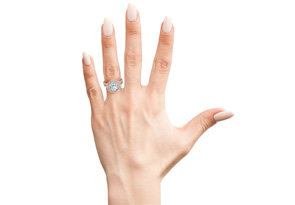 2.5 Carat Double Halo Round Diamond Engagement Ring 14K Rose Gold (8.5 G) (I-J, I1-I2 Clarity Enhanced) By SuperJeweler