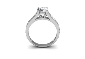 1.5 Carat Classic Engagement Ring W/ 1 Carat Center Diamond In 14K White Gold (3.7 G) (I-J, I1-I2 Clarity Enhanced) By SuperJeweler