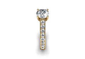 1.5 Carat Classic Engagement Ring W/ 1 Carat Center Diamond In 14K Yellow Gold (3.7 G) (I-J, I1-I2 Clarity Enhanced) By SuperJeweler