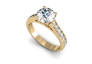 2 Carat Classic Engagement Ring W/ 1.5 Carat Center Diamond In 14K Yellow Gold (4 G) (I-J, I1-I2 Clarity Enhanced) By SuperJeweler