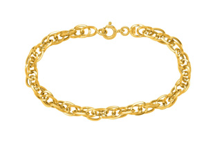 14K Yellow Gold (2.40 G) 7.5 Inch Shiny Euro Link Chain Bracelet By SuperJeweler