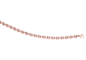14K Rose Gold (7.40 G) 7.5 Inch Single Oval Cable Chain Link Bracelet By SuperJeweler