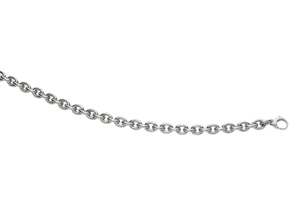14K White Gold (7.40 G) 7.5 Inch Single Oval Cable Chain Link Bracelet By SuperJeweler