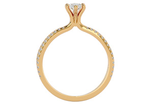 3/4 Carat Marquise Shape Diamond Engagement Ring In 14K Yellow Gold (3.50 G) (H-I, SI2-I1) By SuperJeweler